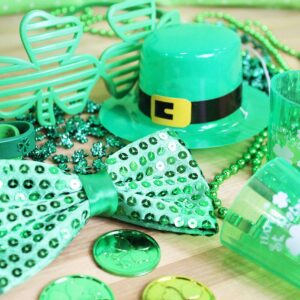 St. Patrick's Day Shamrock Shot Glass Bead Necklaces - Pack of 12