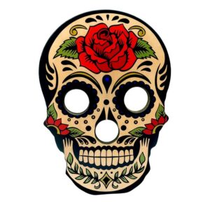 shot glass and bottle caddy - sugar skull rose