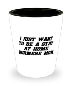 i just want to be a stay at home burmese mom. shot glass, burmese cat ceramic cup, cute for burmese cat