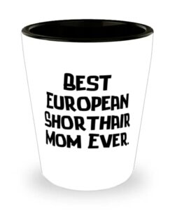 european shorthair cat, best european shorthair mom ever, shot glass for cat lovers from friends
