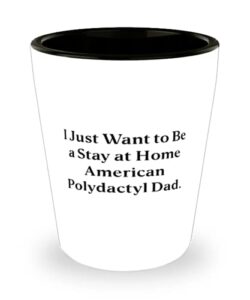 motivational american polydactyl cat, i just want to be a stay at home american, american polydactyl cat shot glass from friends