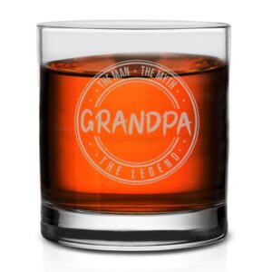 veracco the man the myth grandpa the legend whiskey glass funny birthday gifts fathers day birthday gifts for new dad daddy stepdad (clear)