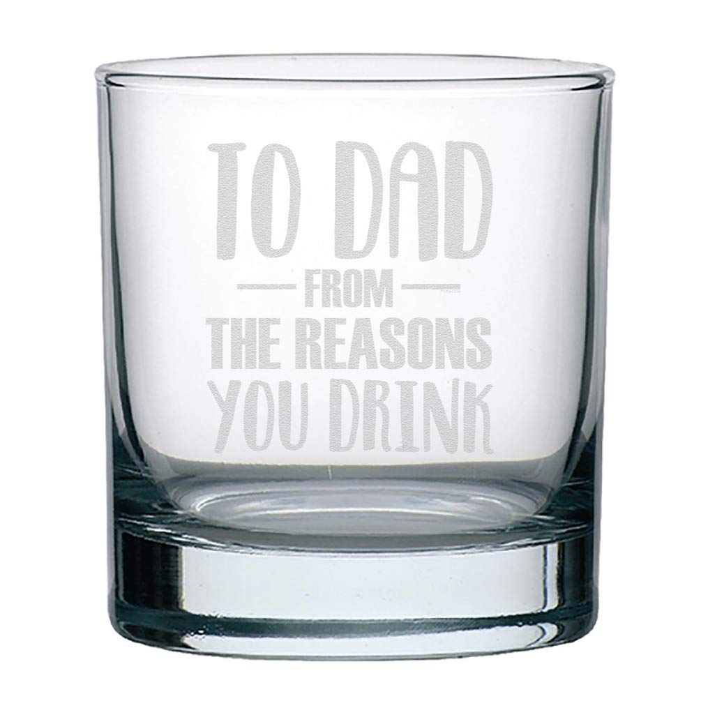 Veracco To Dad From The Reosons You Drink Whiskey Glass Funny Birthday Gifts Fathers Day For Dad (Clear, Glass)