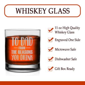 Veracco To Dad From The Reosons You Drink Whiskey Glass Funny Birthday Gifts Fathers Day For Dad (Clear, Glass)