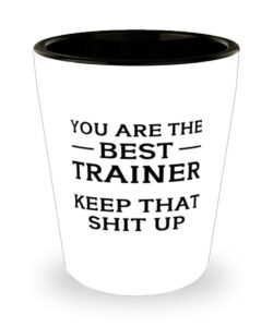 personal trainer gifts - you are the best trainer shot glass - birthday christmas unique gifts for athletic trainer fitness trainer men women friends coworkers