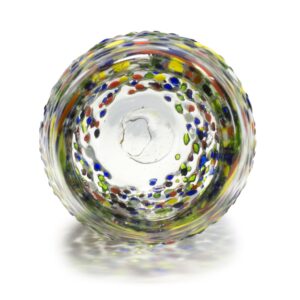 MexART Artisan Crafted Hand Blown Confetti Barril Recycled Glass Shots Glasses, 2 oz. 'Classic' (Set of 6)