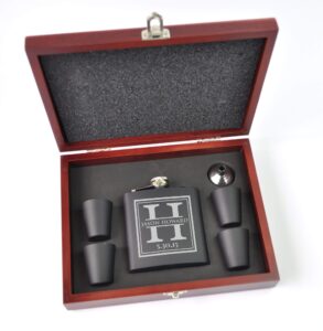 personalized flask set with shot glasses