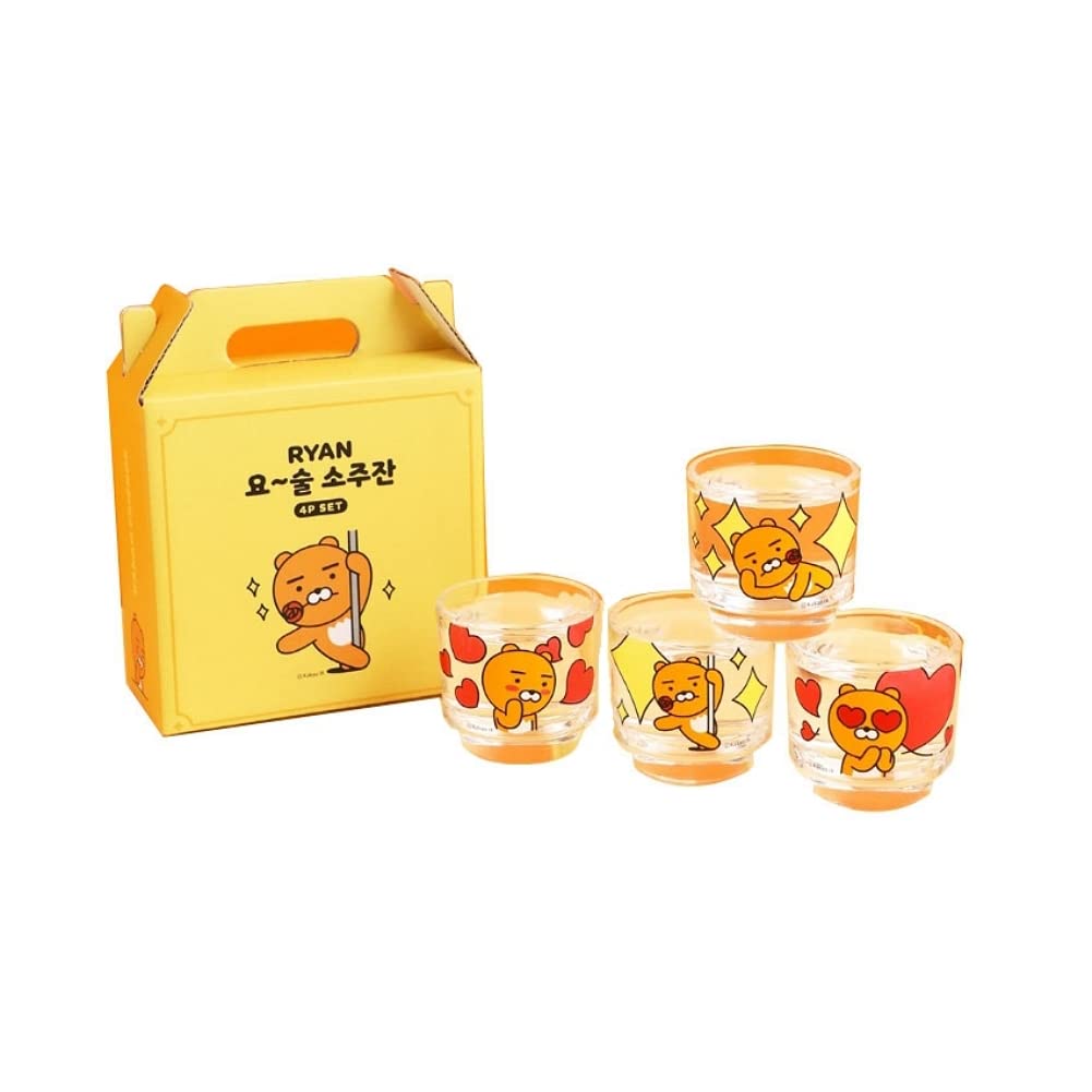 Kakao Ryan Soju Glass Soju Shot Glasses 4p Magic Alternating Temperature