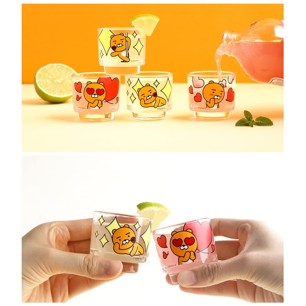 Kakao Ryan Soju Glass Soju Shot Glasses 4p Magic Alternating Temperature