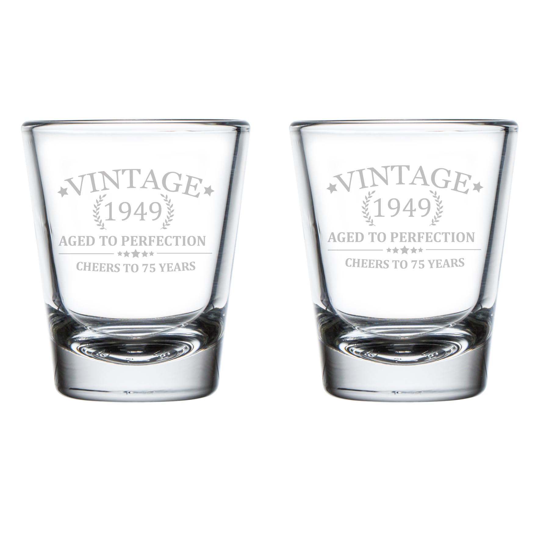 Or Something Set of 2 Shot Glasses Glass Cheers To 75 Years Vintage 1949 75th Birthday