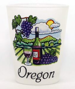 oregon vineyards and wineries souvenir shot glass