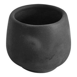 san andreas exports, whiskey lowball cup handmade from black ceramic barro negro - fair trade, artisan made, handcrafted, natural materials and eco-friendly package - 9oz for liquor, cocktails