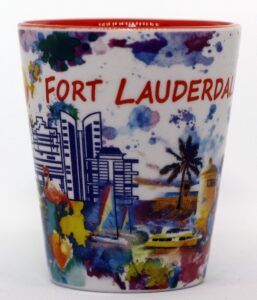 fort lauderdale ceramic light water color shot glass