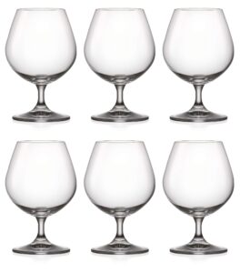 brandy - snifter - clear - glass - set of 6 glasses- - by barski - made in europe - 16 oz.