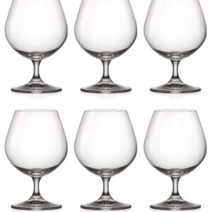 Brandy - Snifter - Clear - Glass - Set of 6 Glasses- - by Barski - Made in Europe - 16 oz.