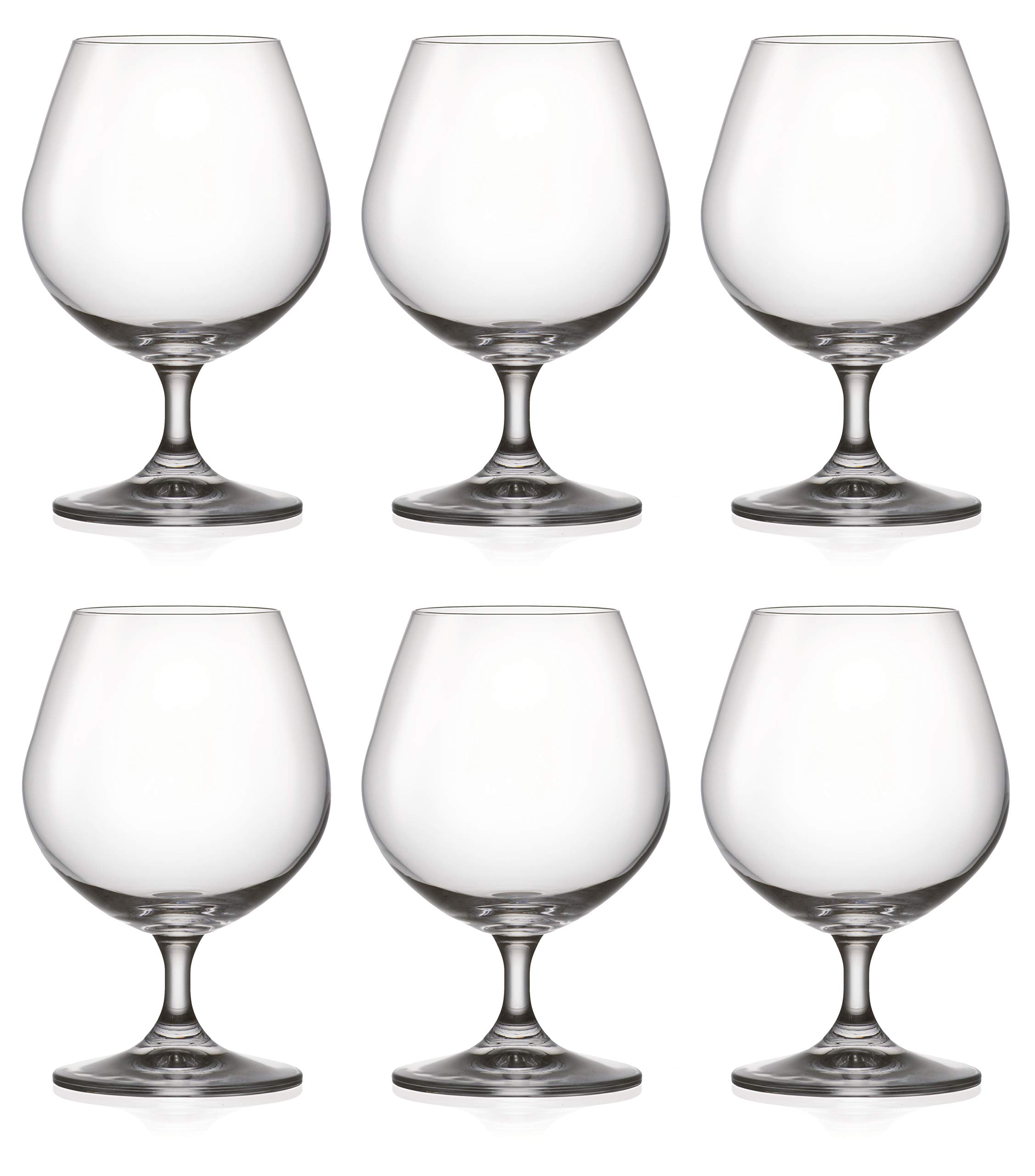 Brandy - Snifter - Clear - Glass - Set of 6 Glasses- - by Barski - Made in Europe - 16 oz.