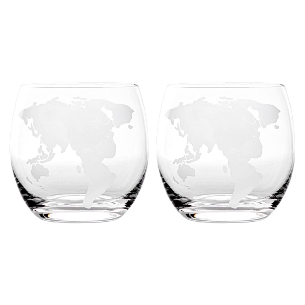 Hemoton 2pcs Map Print Mug Juice Cup Mason Jars Iced Coffee Tumbler Goblet Expresso Coffee Cup Espresso Shot Whiskey Globe Party Tumblers Vodka Cup Man Strong Coffee Glass Round