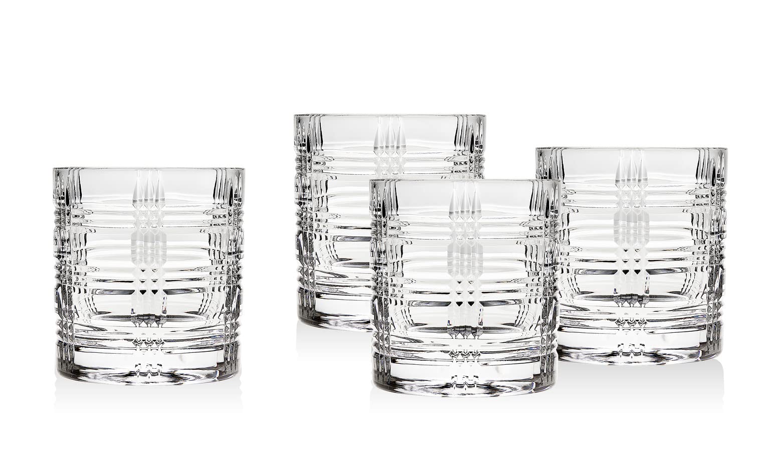 Double Old Fashioned Beverage Glass Cup Brookfield by Godinger - Set of 4