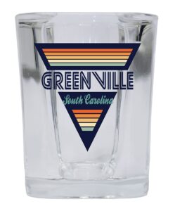r and r imports greenville south carolina 2 ounce square base liquor shot glass retro design