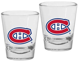 mustang product montreal canadiens 1.5oz round team logo shot glass set (qty: 2 glasses)