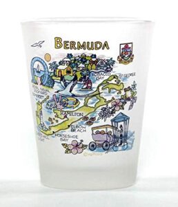 bermuda map shot glass