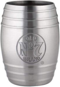 jack daniel's barrel stainless steel shot glass 2oz