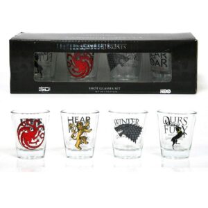 game of thrones shot glasses (set of 4)
