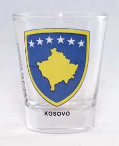 kosovo coat of arms shot glass