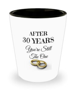 30th anniversary shot glass, funny ceramic shot glass for parents, for friend