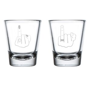 set of 2 shot glasses 1.75oz shot glass wedding ring fingers mr and mrs engagement wedding gift bride groom