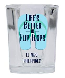el nido philippines souvenir 2 ounce square shot glass flip flop design