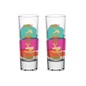 slant collections creative brands set of 2 shot glasses, 2-ounce, cheers