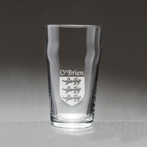 o'brien irish coat of arms pub glasses - set of 4 (sand etched)