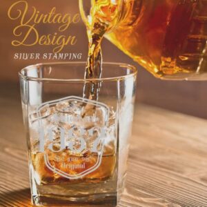 Onebttl 65th Birthday Gifts for Men, Made in 1957, Funny 65 Years Old Bday Gifts for Grandpa, Dad, Uncle, Husband from Grandchild, Son, Daughter, Whiskey Glass, Old Fashioned Glass, Rocks Glass