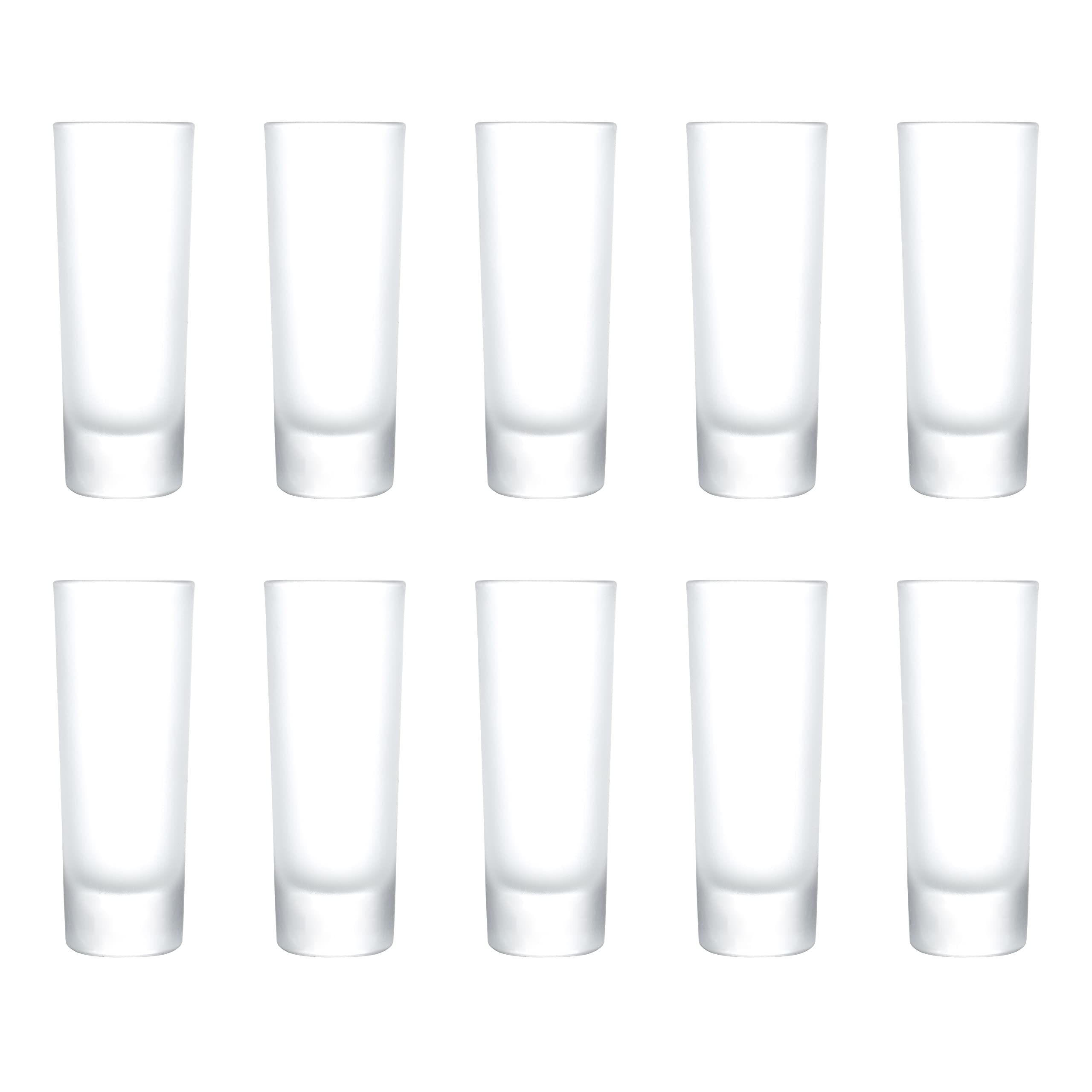 DISCOUNT PROMOS 10 Frosted Shooter Shot Glasses Set, 2 oz. - Barware, Velvet - Frosted