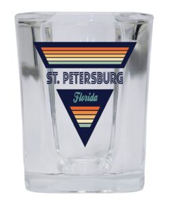 r and r imports st. petersburg florida 2 ounce square base liquor shot glass retro design