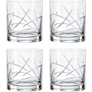 Barski Glass Tumbler - Old Fashioned - Whiskey Glasses - Classic Lowball - Set of 4 Tumblers - Rocks Glass - Bourbon - Scotch - Whisky - Cocktails - Cognac - 9.5 Oz. - Made in Europe