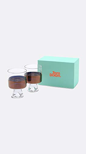 Tom Dixon Tank Low Ball Glasses Set, Clear/Copper, One Size