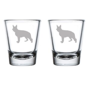mip set of 2 shot glasses 1.75oz shot glass german shepherd
