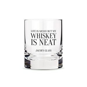 weddingstar personalized whiskey glass 11oz - whiskey is neat print