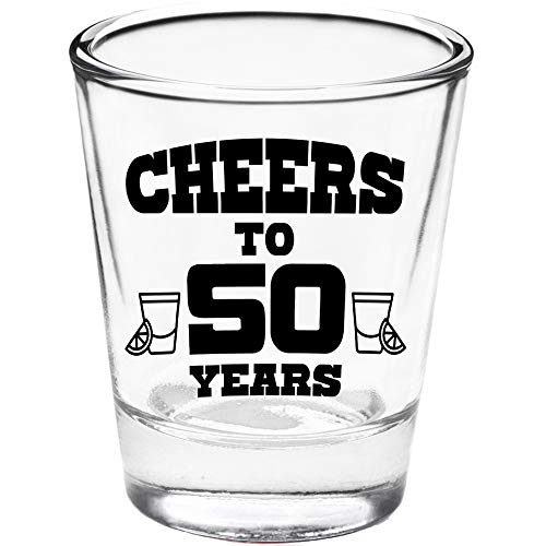 NeeNoNex [12 PACK] Cheers to 50 Years Party Celebration 1 1/2 Oz Shot Glass (50_Years)