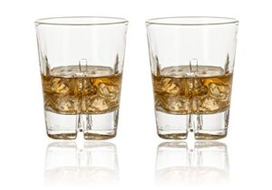 bothearn whiskey rocks glass set of 2 - clear drinking cup with heavy solid base - good for bourbon jack daniels tennessee and scotch, 6.5 oz (185 ml)