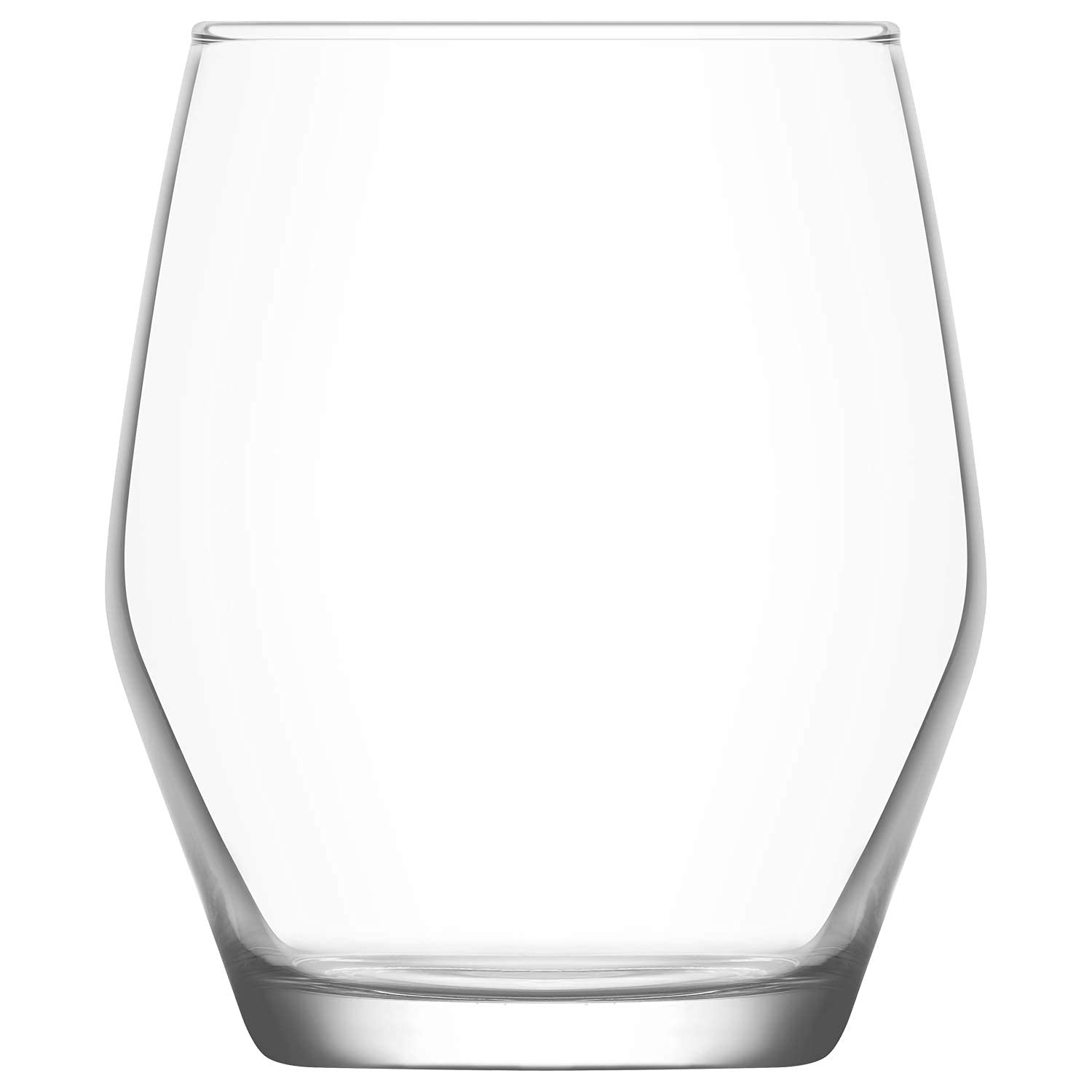 lav Whiskey Glasses 6-Piece, 12.5 Oz Clear Glass Tumblers Set for Bourbon & Cognac and Scotch, Dishwasher Safe