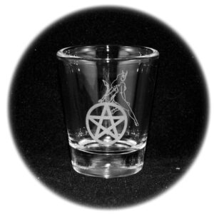 2oz sexy demon on pentagram shot glass succubus