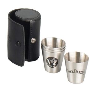 jack daniels licensed barware swing and bug shot glass, 1 oz, black/silver