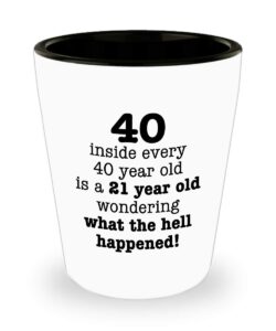 40th birthday shot glass, 40th funny birthday gifts for womenand presents for men, gag gifts 40 years shot glass