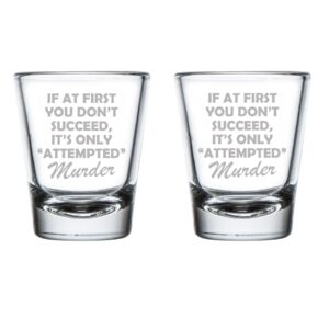 set of 2 shot glasses 1.75oz shot glass attempted murder funny true crime