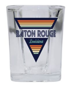 r and r imports baton rouge louisiana 2 ounce square base liquor shot glass retro design