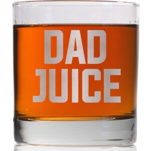 DAD JUICE Custom Personalized Whiskey Glass - Funny Gift for Dad Uncle Grandpa From Father's Day Gift