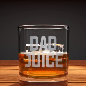 DAD JUICE Custom Personalized Whiskey Glass - Funny Gift for Dad Uncle Grandpa From Father's Day Gift